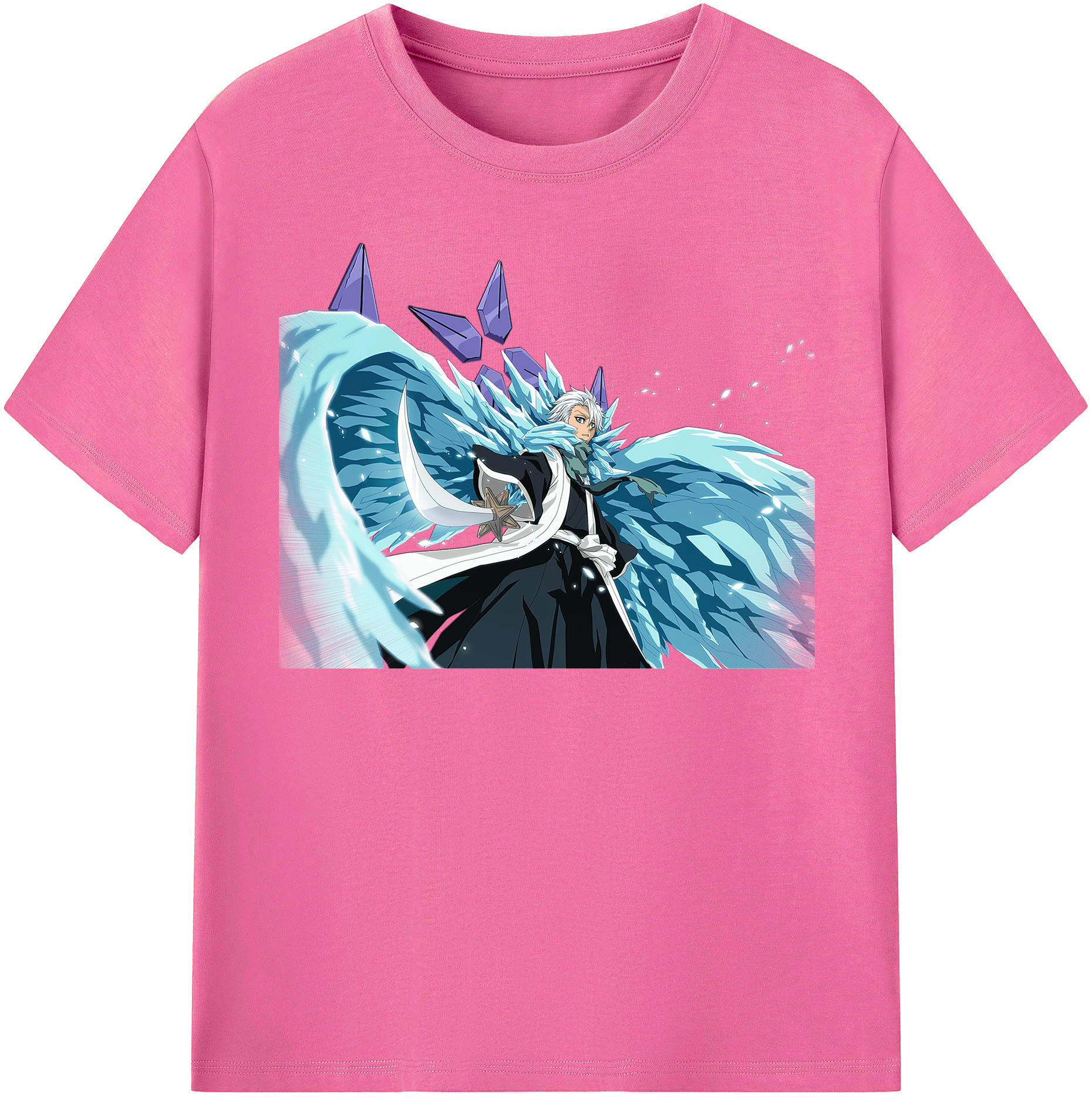 （画像用） ブリーチ 日番谷冬獅郎（ひつがや とうしろう） BLEACH Hitsugaya Toushirou レディースカジュアルプリントTシャツ（綿100％）